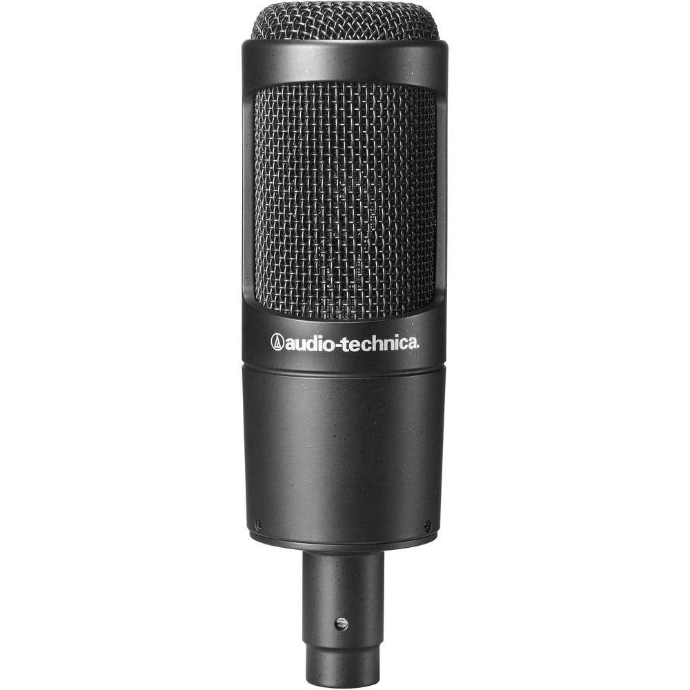Audio-Technica AT2035 Cardioid Condenser Microphone Bundle with Pop Filter with 2 Layered Mesh and 10-Foot XLR Cable